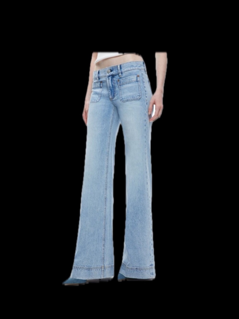 Alice + Olivia Brian Patch Pocket‎ Wide Leg Jean Size: 26